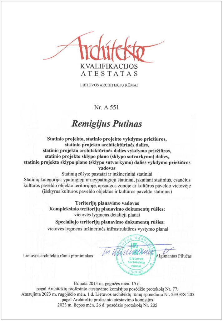 Architekto kvalifikacijos atestatas